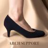imageAnkis Black Nude White Silver Pumps for Women Comfortable Low Heel Women Pumps Closed Round Toe Dress Shoes for Work Office Wedding Party Prom 25 InchBlack Nubuck