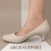 imageAnkis Black Nude White Silver Pumps for Women Comfortable Low Heel Women Pumps Closed Round Toe Dress Shoes for Work Office Wedding Party Prom 25 InchNude Nubuck