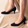 imageAnkis Black Nude White Silver Pumps for Women Comfortable Low Heel Women Pumps Closed Round Toe Dress Shoes for Work Office Wedding Party Prom 25 InchBlack Nubuck