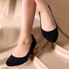 imageAnkis Black Nude White Silver Pumps for Women Comfortable Low Heel Women Pumps Closed Round Toe Dress Shoes for Work Office Wedding Party Prom 25 InchBlack Nubuck