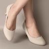 imageAnkis Black Nude White Silver Pumps for Women Comfortable Low Heel Women Pumps Closed Round Toe Dress Shoes for Work Office Wedding Party Prom 25 InchNude Nubuck