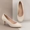 imageAnkis Black Nude White Silver Pumps for Women Comfortable Low Heel Women Pumps Closed Round Toe Dress Shoes for Work Office Wedding Party Prom 25 InchNude Nubuck