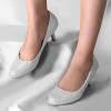 imageAnkis Black Nude White Silver Pumps for Women Comfortable Low Heel Women Pumps Closed Round Toe Dress Shoes for Work Office Wedding Party Prom 25 InchSilver Glitter