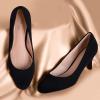 imageAnkis Black Nude White Silver Pumps for Women Comfortable Low Heel Women Pumps Closed Round Toe Dress Shoes for Work Office Wedding Party Prom 25 InchBlack Nubuck