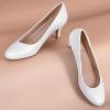 imageAnkis Black Nude White Silver Pumps for Women Comfortable Low Heel Women Pumps Closed Round Toe Dress Shoes for Work Office Wedding Party Prom 25 InchWhite Pu