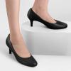 imageAnkis Black Nude White Silver Pumps for Women Comfortable Low Heel Women Pumps Closed Round Toe Dress Shoes for Work Office Wedding Party Prom 25 InchBlack Pu