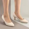 imageAnkis Black Nude White Silver Pumps for Women Comfortable Low Heel Women Pumps Closed Round Toe Dress Shoes for Work Office Wedding Party Prom 25 InchNude Nubuck