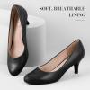 imageAnkis Black Nude White Silver Pumps for Women Comfortable Low Heel Women Pumps Closed Round Toe Dress Shoes for Work Office Wedding Party Prom 25 InchBlack Pu