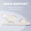 imageAnkis Black White Beige Nude Womens Flat Sandals Comfort Adjustable Front Strap and with a Back Strap Women Summer SandalsBeige