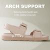 imageAnkis Black White Beige Nude Womens Flat Sandals Comfort Adjustable Front Strap and with a Back Strap Women Summer SandalsNude