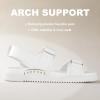imageAnkis Black White Beige Nude Womens Flat Sandals Comfort Adjustable Front Strap and with a Back Strap Women Summer SandalsWhite