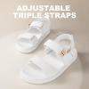 imageAnkis Black White Beige Nude Womens Flat Sandals Comfort Adjustable Front Strap and with a Back Strap Women Summer SandalsWhite