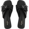 imageAnkis Womens Black White Flat Sandals for Women Dressy Comfortable Summer Beach Sandals for Women 2025 Cute Bow Square Open Toe Slide SandalsDark Black