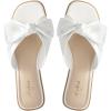 imageAnkis Womens Black White Flat Sandals for Women Dressy Comfortable Summer Beach Sandals for Women 2025 Cute Bow Square Open Toe Slide SandalsWhite