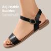 imageAnkis Flat sandals for Women Open Toe Comfy Womens Flats Tan Black White Sandals for Dressy Work DailyBlack