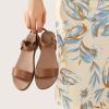 imageAnkis Flat sandals for Women Open Toe Comfy Womens Flats Tan Black White Sandals for Dressy Work DailyBrown