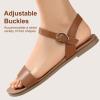imageAnkis Flat sandals for Women Open Toe Comfy Womens Flats Tan Black White Sandals for Dressy Work DailyBrown