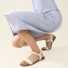 imageAnkis Flat sandals for Women Open Toe Comfy Womens Flats Tan Black White Sandals for Dressy Work DailyWhite