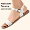 imageAnkis Flat sandals for Women Open Toe Comfy Womens Flats Tan Black White Sandals for Dressy Work DailyWhite