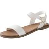 imageAnkis Flat sandals for Women Open Toe Comfy Womens Flats Tan Black White Sandals for Dressy Work DailyWhite