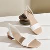 imageAnkis Low Heel Women Sandal Square Open Toe Brown Black White Leather Flat Sandal Comfortable Summer Slip on Slide Shoe Casual Beach Party Wedding 2025White