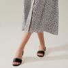 imageAnkis Low Heel Women Sandal Square Open Toe Brown Black White Leather Flat Sandal Comfortable Summer Slip on Slide Shoe Casual Beach Party Wedding 2025Black