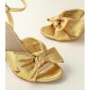 imageAnkis White Gold Bow Heel Chunky Wedding Shoes for Bride 315 Inch High Heel Open Toe Ankle Buckle Strap Dressy Pleated Kont Women Shoe Party Graduation Event SummerGold