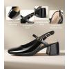 imageAnkis Mary Jane Chunky Low Heels Dress Shoes for Women Slingback Square Closed Toe Heels Wedding Party PumpsBlack Patent