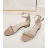 imageAnkis Nude Black White Women Sandals Dressy 1 Inch Low Block Heel Strappy Open Toe Flat Casual Sandals for Women Comfortable Adjustable Ankle Strap Shoes Wedding Summer 2024Nude Suede