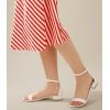 imageAnkis Nude Black White Women Sandals Dressy 1 Inch Low Block Heel Strappy Open Toe Flat Casual Sandals for Women Comfortable Adjustable Ankle Strap Shoes Wedding Summer 2024White Pu