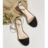 imageAnkis Nude Black White Women Sandals Dressy 1 Inch Low Block Heel Strappy Open Toe Flat Casual Sandals for Women Comfortable Adjustable Ankle Strap Shoes Wedding Summer 2024Black Suede