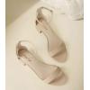 imageAnkis Nude Black White Women Sandals Dressy 1 Inch Low Block Heel Strappy Open Toe Flat Casual Sandals for Women Comfortable Adjustable Ankle Strap Shoes Wedding Summer 2024Nude Nubuck