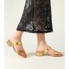 imageAnkis Women Black White Nude Clear Heels Sandals  1 Inch Heels for Women Low Chunky Block Heels Comfortable Two Strap Open Toe Flat Sandals Shoe for Dressy Wedding SummerGold Pu a