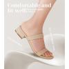 imageAnkis Women Black White Nude Clear Heels Sandals  1 Inch Heels for Women Low Chunky Block Heels Comfortable Two Strap Open Toe Flat Sandals Shoe for Dressy Wedding SummerNude Nubuck