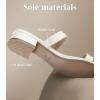 imageAnkis Women Black White Nude Clear Heels Sandals  1 Inch Heels for Women Low Chunky Block Heels Comfortable Two Strap Open Toe Flat Sandals Shoe for Dressy Wedding SummerWhite Pu