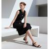 imageAnkis Women Nude Black White Sandals for Women Low Heel 1 Inch Dressy Sandal Ankle Strap Open Toe Block Short Heeled Summer Classic Comfortable Graduation Holiday Party Casual Flat Shoes 2025Black Suede