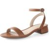imageAnkis Black Nude White Red Women Sandals Comfortable Walking Strappy Open Toe Sandals for Women Dressy Summer 1 Inch Low block Heel Flat Adjustable Ankle Strap Wide Available Shoes 2024Brown