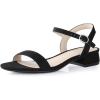 imageAnkis Women Nude Black White Sandals for Women Low Heel 1 Inch Dressy Sandal Ankle Strap Open Toe Block Short Heeled Summer Classic Comfortable Graduation Holiday Party Casual Flat Shoes 2025Black Suede