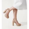 imageAnkis Platform Heels for Women 4 Inches Chunky Heels Sandals for Women Comfy Open Toe Block Heeled Sandals Nude White Silver Gold Black Ankle Strappy HeelsNude Nubuck