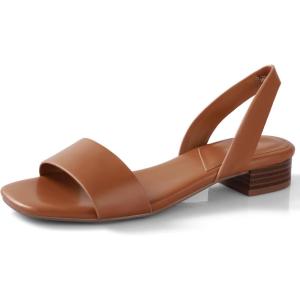 imageAnkis Low Heel Women Sandal Square Open Toe Brown Black White Leather Flat Sandal Comfortable Summer Slip on Slide Shoe Casual Beach Party Wedding 2025