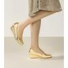 imageAnkis Black Nude Silver Gold Wedges for Women Low Heel Womens Wedge Comfortable Closed Toe Women Pumps Dress Shoes 2InchGold