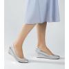 imageAnkis Black Nude Silver Gold Wedges for Women Low Heel Womens Wedge Comfortable Closed Toe Women Pumps Dress Shoes 2InchSilver