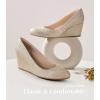 imageAnkis Closed Toe Wedges for Women Black Nude Gold Silver Wedges Heels for Women Comfortable Medium Heel Wedges Work Pumps Shoes for Dressy Spring Fall  25InchGold Glitter