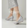 imageAnkis Closed Toe Wedges for Women Black Nude Gold Silver Wedges Heels for Women Comfortable Medium Heel Wedges Work Pumps Shoes for Dressy Spring Fall  25InchSilver Glitter