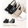 imageAnkis Black White Nude Heels Platform Heeled Sandals Knit Chunky Block Elastic Slingback Open Toe Ankle Strappy HeelsBlack Knit