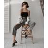 imageAnkis Black White Nude Heels Platform Heeled Sandals Knit Chunky Block Elastic Slingback Open Toe Ankle Strappy HeelsBlack Knit
