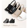 imageAnkis Black White Nude Heels Platform Heeled Sandals Knit Chunky Block Elastic Slingback Open Toe Ankle Strappy HeelsBlack Pu