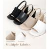 imageAnkis Black White Nude Heels Platform Heeled Sandals Knit Chunky Block Elastic Slingback Open Toe Ankle Strappy HeelsNude Knit