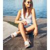 imageAnkis Black White Nude Heels Platform Heeled Sandals Knit Chunky Block Elastic Slingback Open Toe Ankle Strappy HeelsWhite Pu