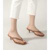imageAnkis Kitten Heels for Women Black Brown Square Toe Flip Flop Heels 2 Inch Low Heeled Thong Summer SandalsBrown Pu